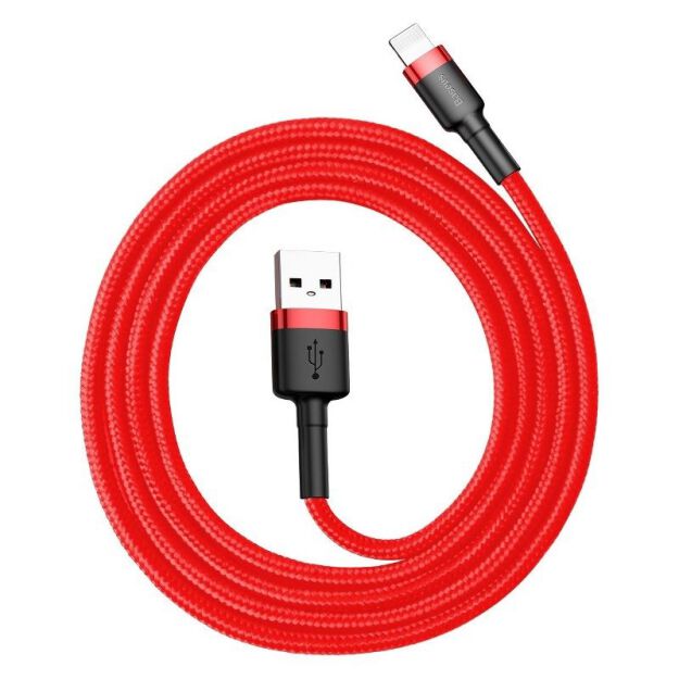 Kabel Lightning 0.5m 2.4A Baseus Cafule czerwony