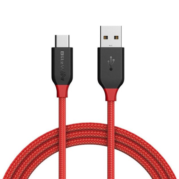 Kabel USB-C BlitzWolf AmpCore Kevlar 1m czerwony